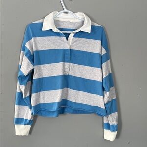 Aerie Gray and Blue Cropped Top Small